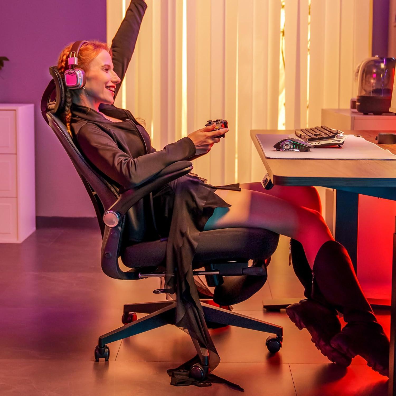 Silla de Oficina Ergonómica FLEXISPOT Foldex Plegable Negra