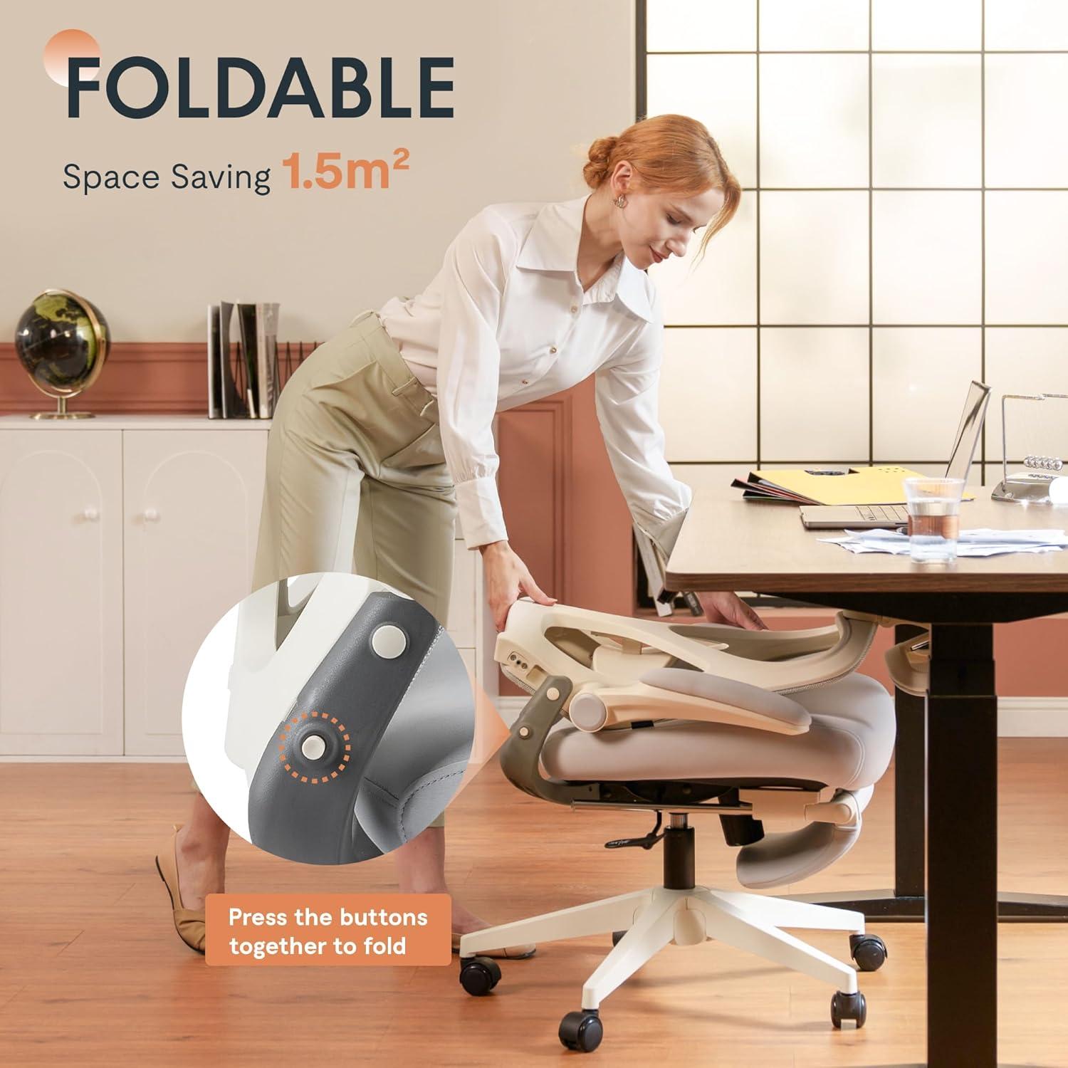 Silla de Oficina Ergonómica FLEXISPOT Foldex Plegable Negra
