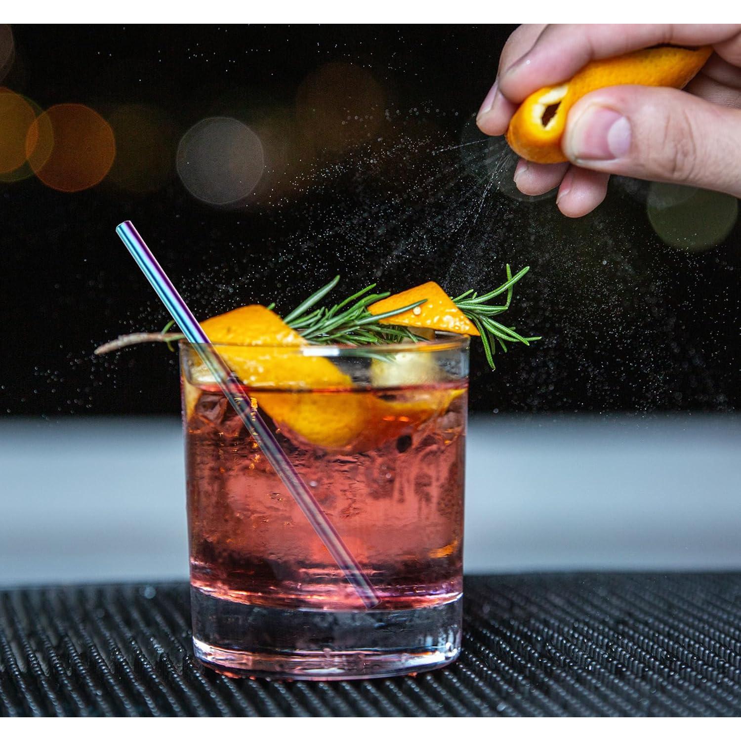 Popotes de Metal Reutilizables Morneve 16PCS 15cm Coloridos