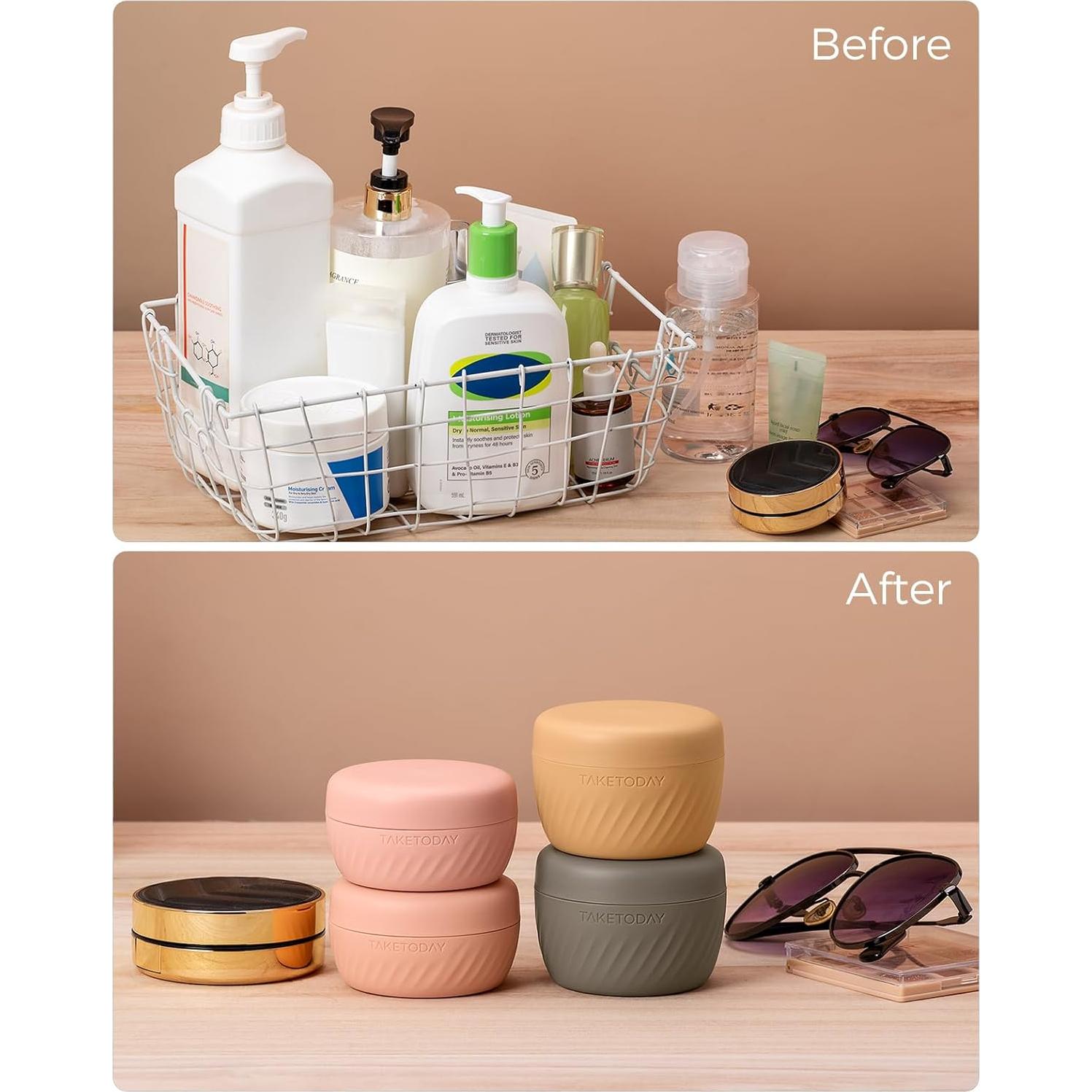 Contenedores de Viaje TakeToday 2oz A prueba de Fugas 4 Piezas