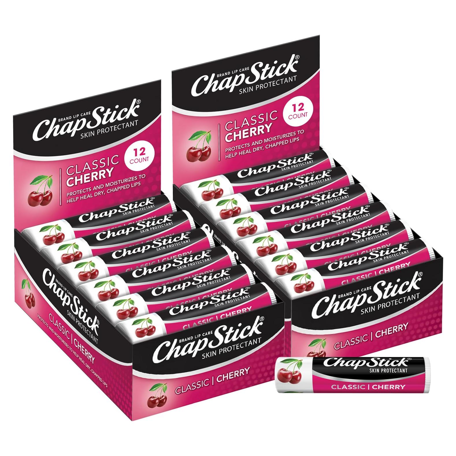 Bálsamo Labial ChapStick Cereza 24 Paquetes Hidratante 4g