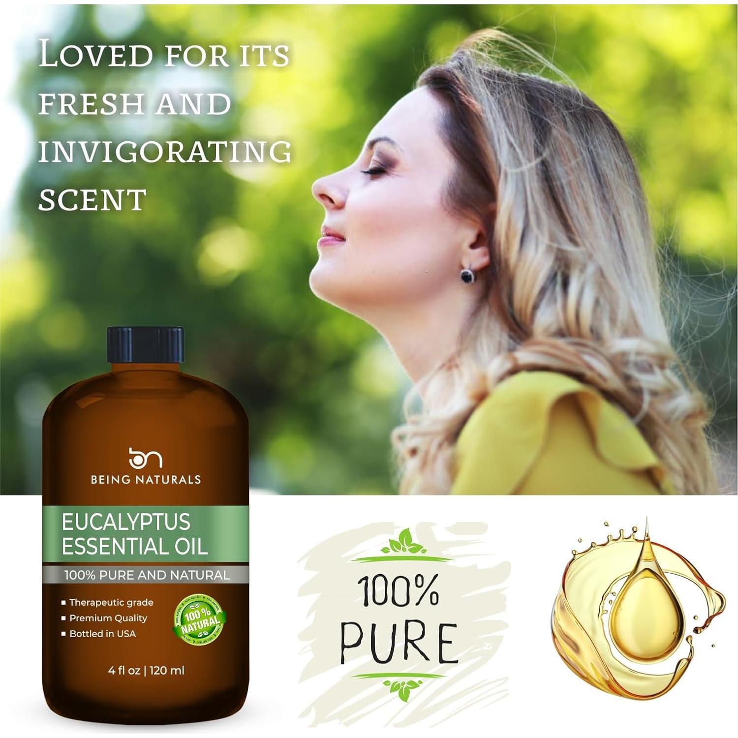 Aceite Esencial de Eucalipto 100% Puro 118 ml con Gotero