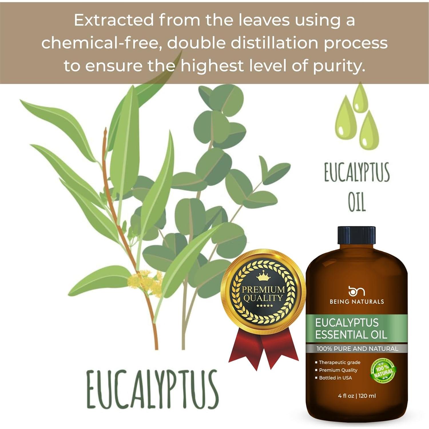 Aceite Esencial de Eucalipto 100% Puro 118 ml con Gotero