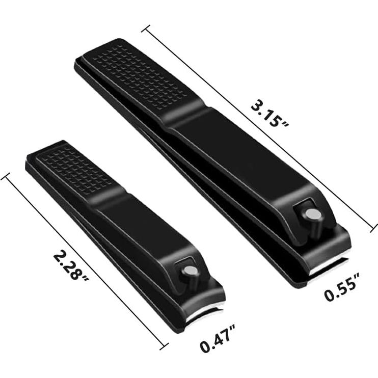 Juego de Cortauñas OHOO Negro 2 Piezas con Estuche