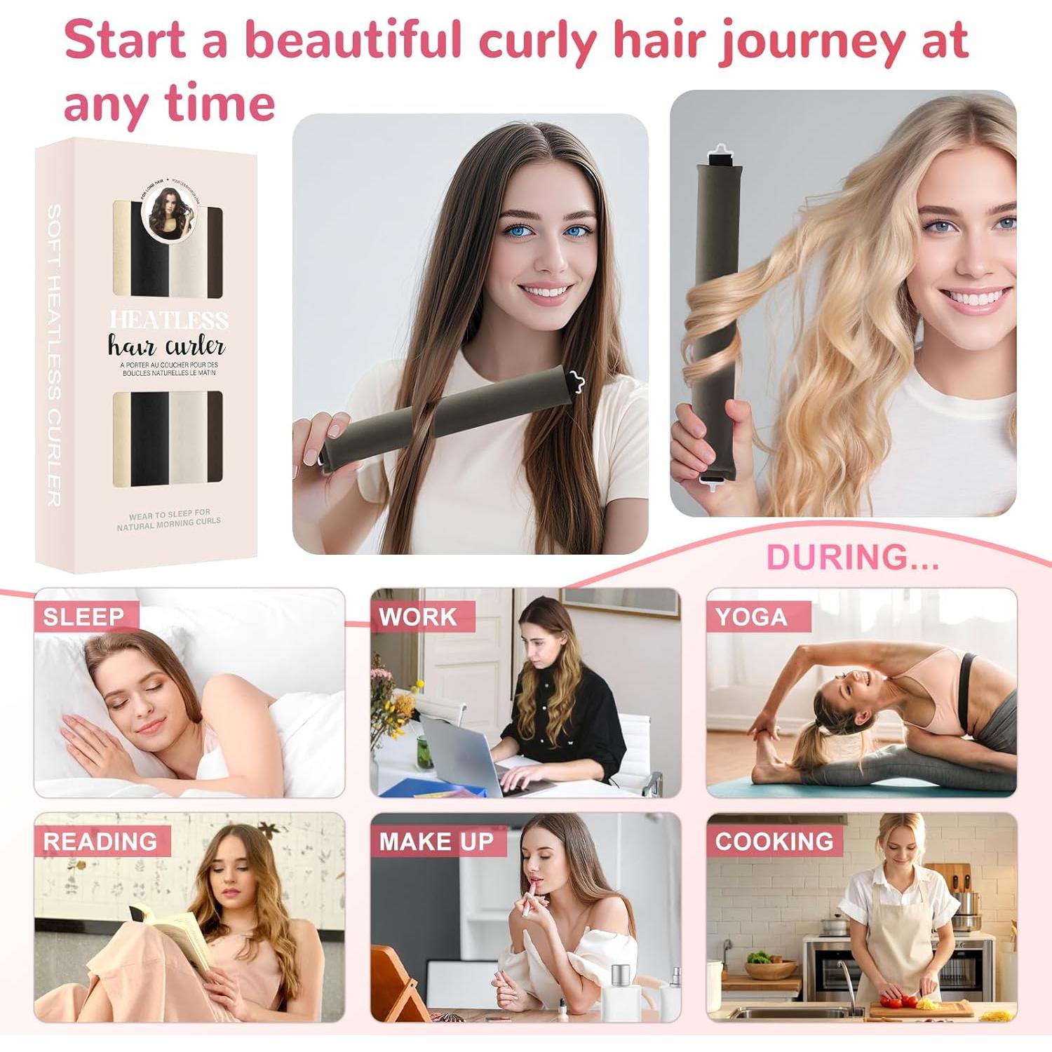 Set de Rizadores Sin Calor Frnoip - 6 Piezas para Cabello