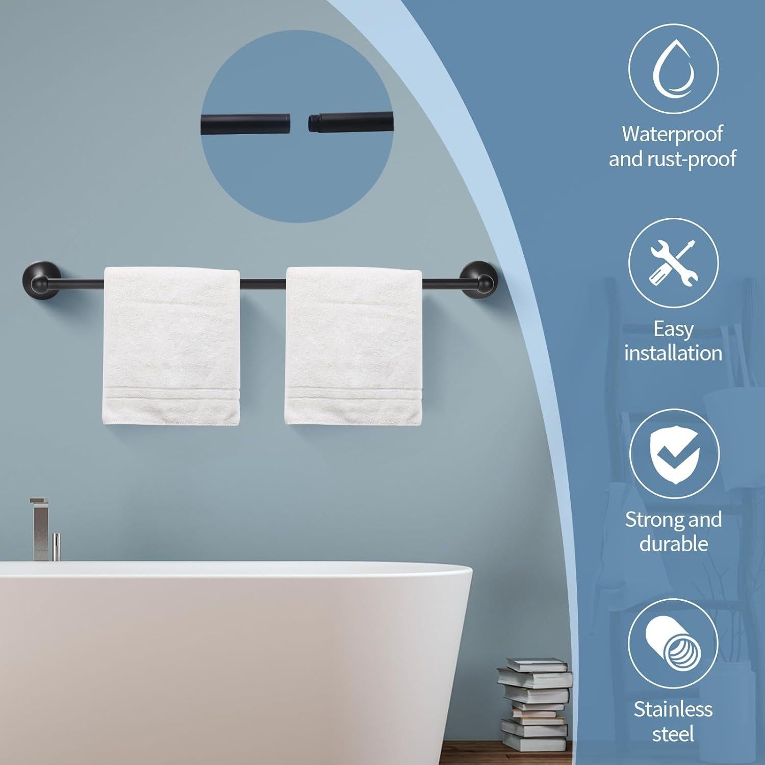 Juego de Accesorios de Baño XINWEI 4 Piezas Negro Mate