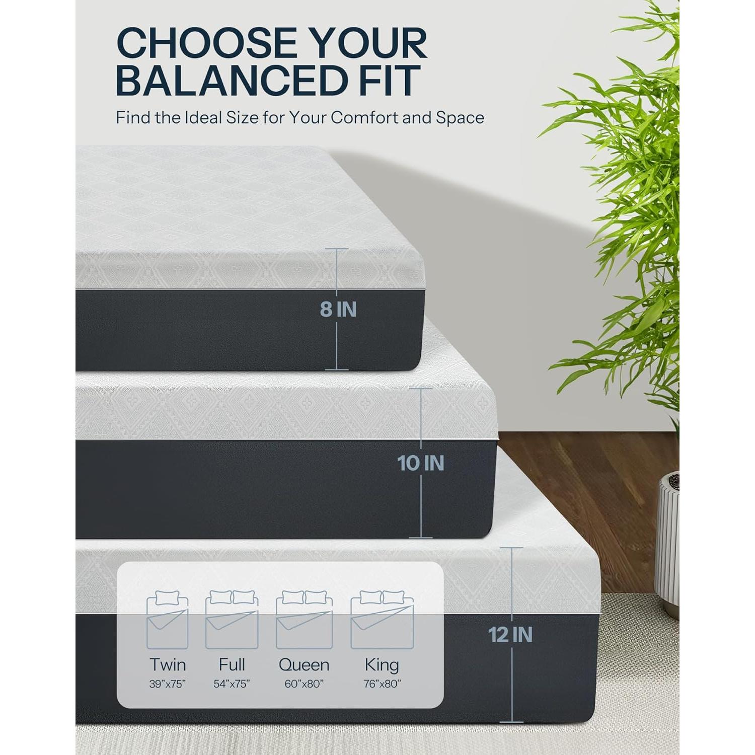 Colchón Twin Life Balance 8" Espuma con Memoria Certificado