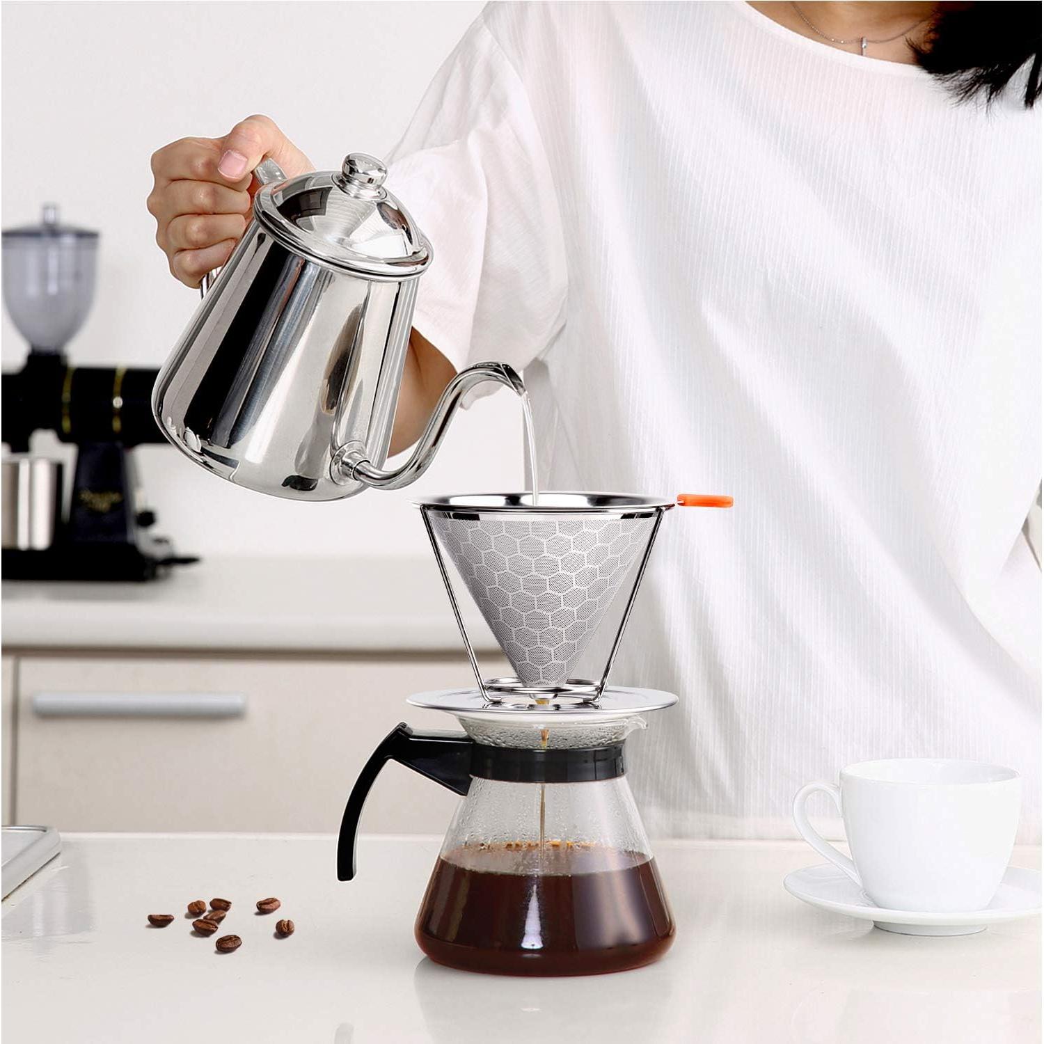 Filtro de café reutilizable E-PRANCE acero inoxidable 1-4 tazas