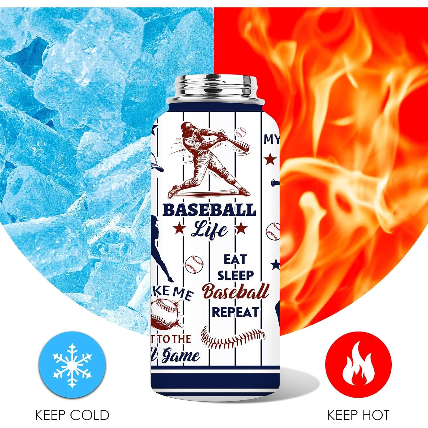 Botella de Agua Aislada WWHSAI 32oz para Béisbol - Acero Inoxidable