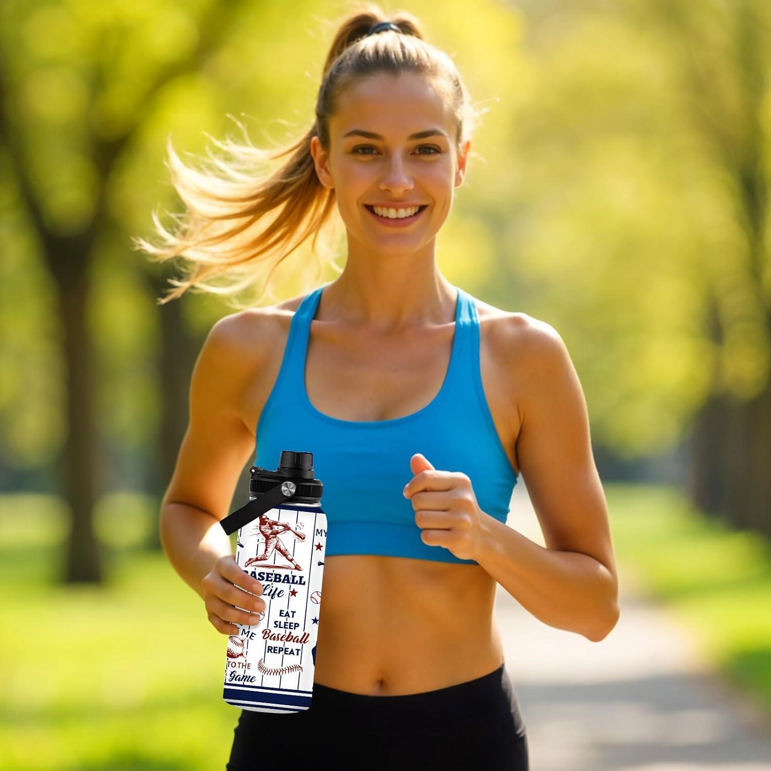 Botella de Agua Aislada WWHSAI 32oz para Béisbol - Acero Inoxidable