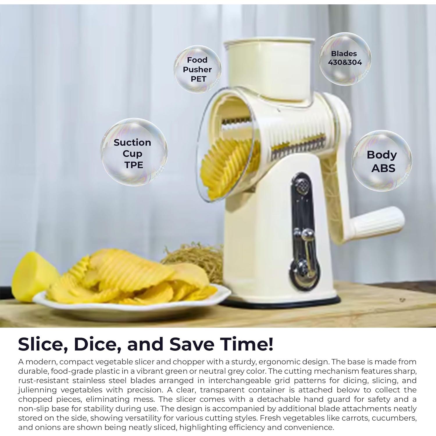 Rallador de Queso 5 en 1 Chef Power Acero Inoxidable Beige