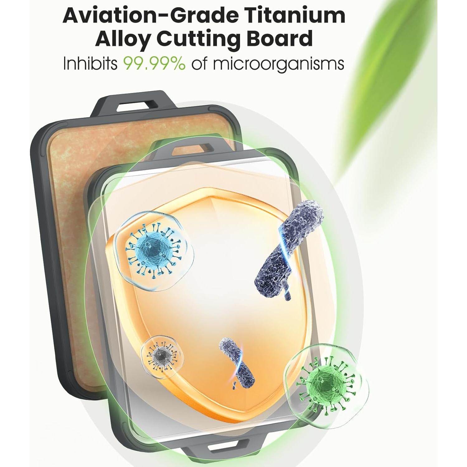 Tabla de Cortar Doble Cara Titanio GUANCI 40.64x27.94 cm