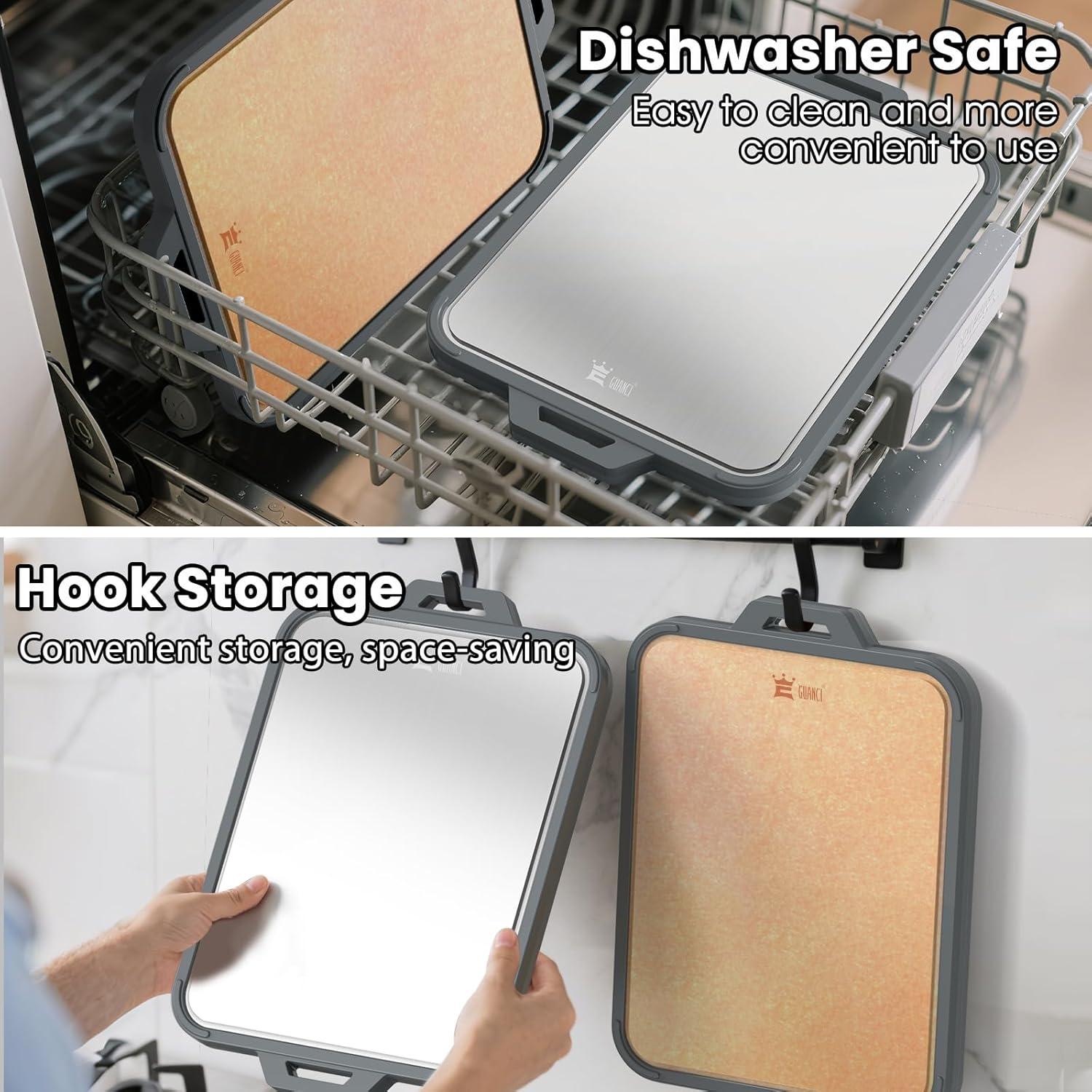 Tabla de Cortar Doble Cara Titanio GUANCI 40.64x27.94 cm