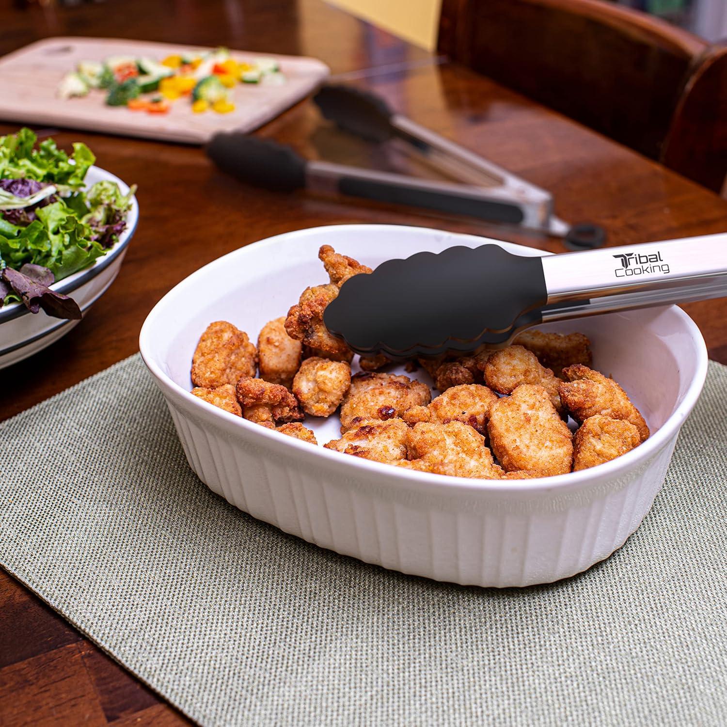 Pinzas de Cocina Tribal de Acero Inoxidable 22.86 y 30.48 cm