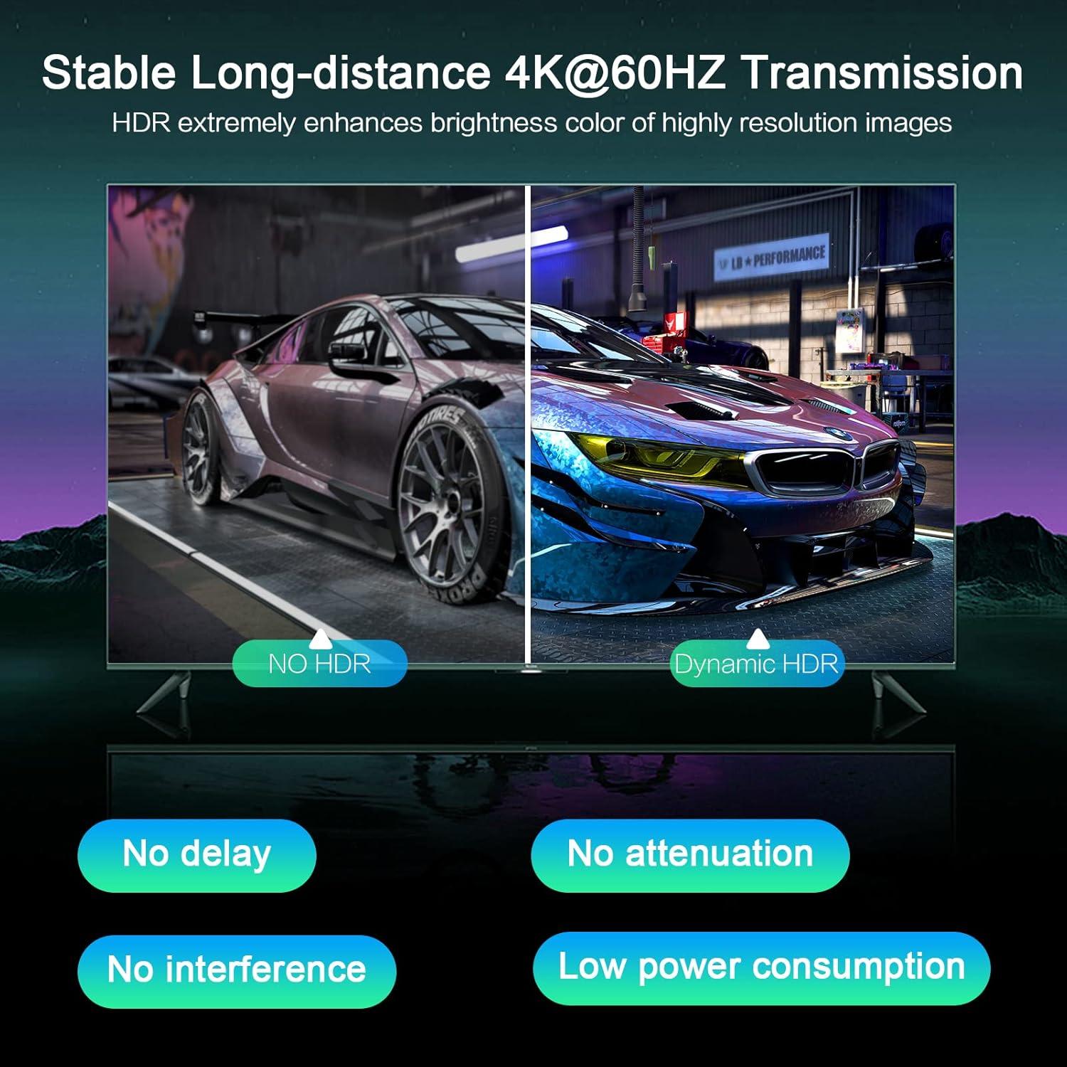 Cable HDMI VCOM 10m 4K 60Hz desmontable 2.0 alta velocidad