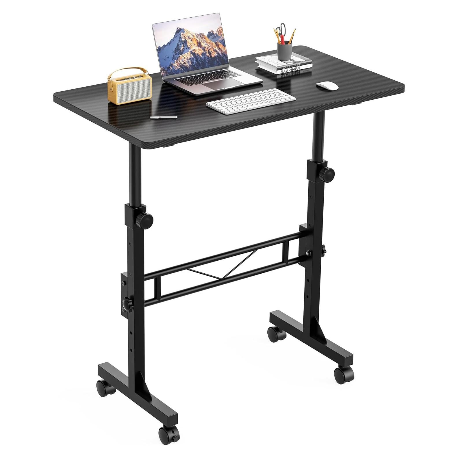 Escritorio de pie ajustable HOMIDEC 80x40 cm negro