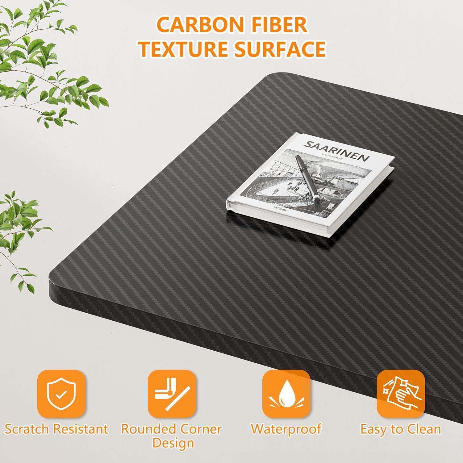 Escritorio de pie ajustable HOMIDEC 80x40 cm negro