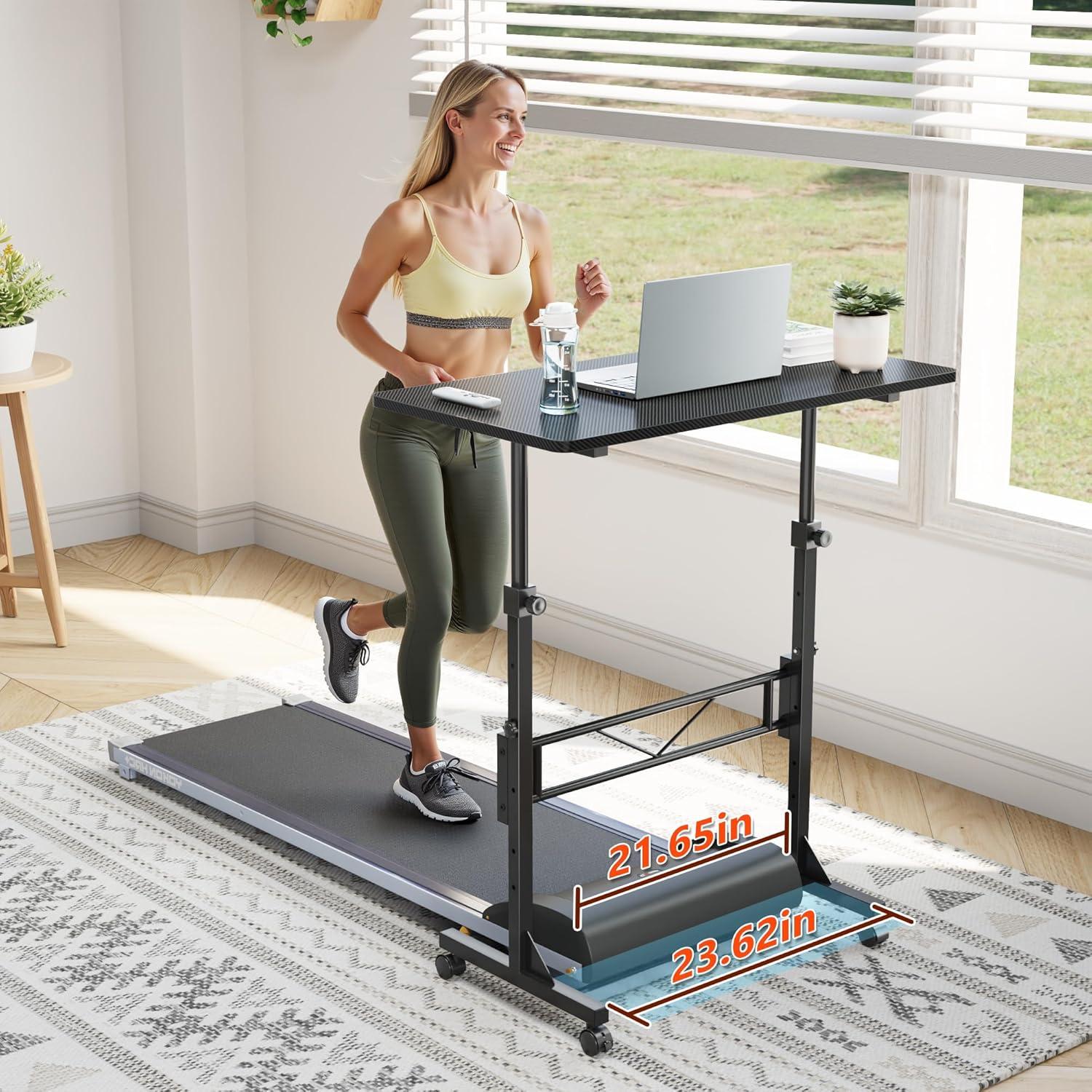 Escritorio de pie ajustable HOMIDEC 80x40 cm negro