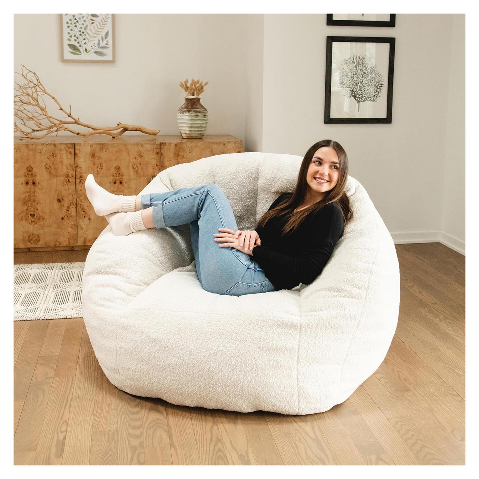 Silla de frijoles Big Joe Cloudberry Icing - Estructura suave