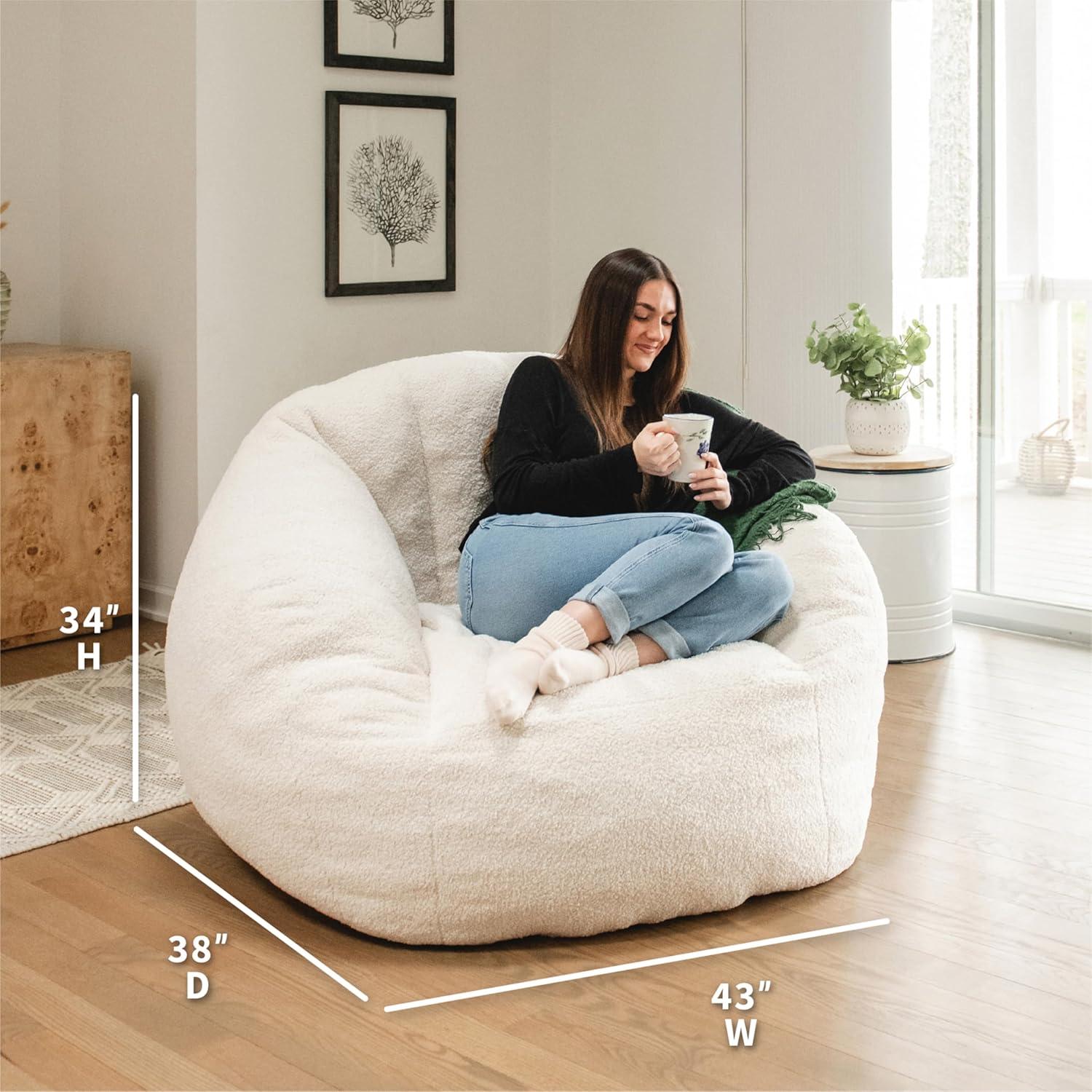 Silla de frijoles Big Joe Cloudberry Icing - Estructura suave