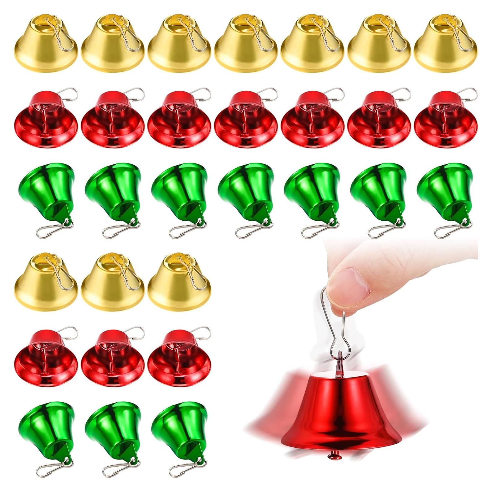 30 Campanas de Latón Pequeñas Gejoy para Manualidades 4.2 cm