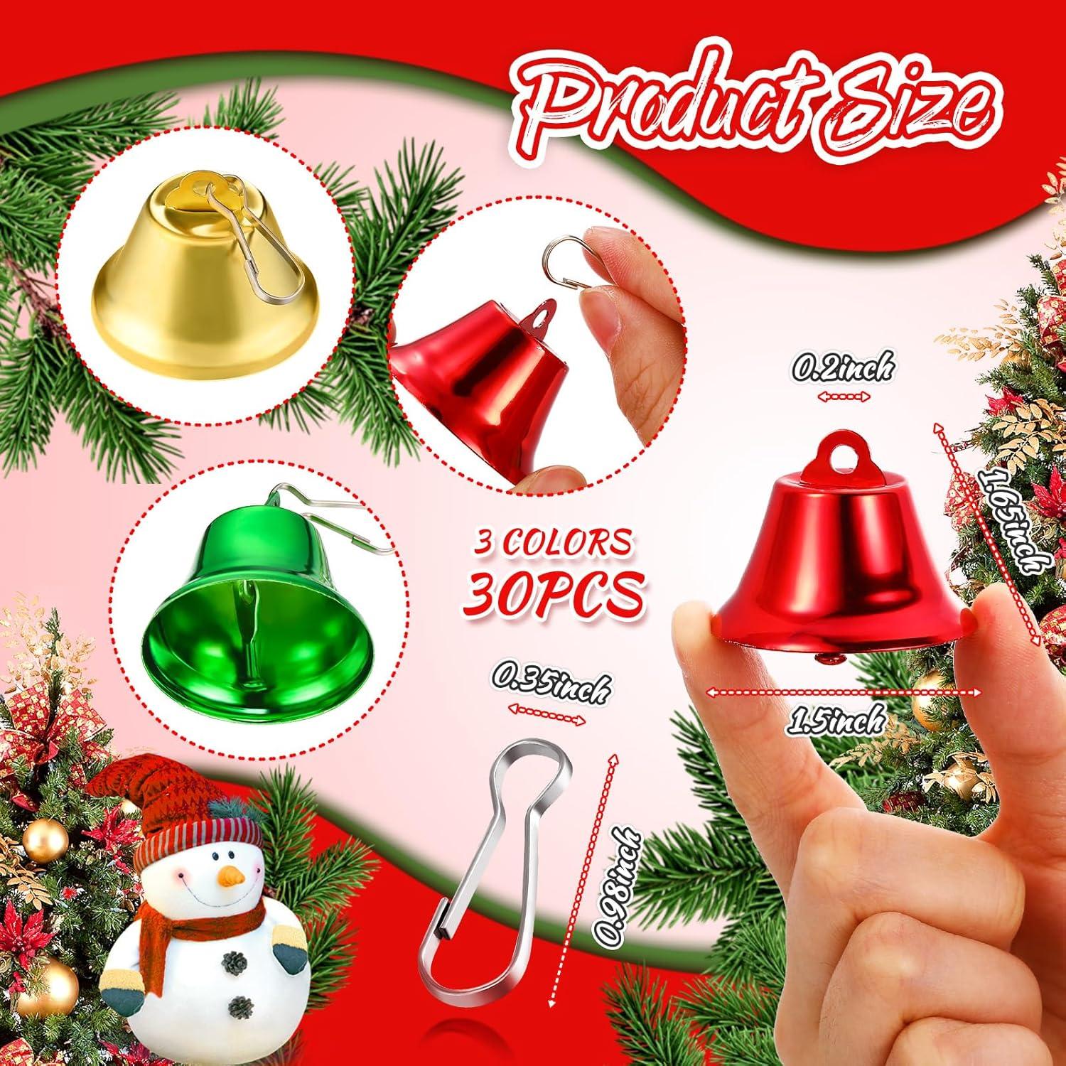 30 Campanas de Latón Pequeñas Gejoy para Manualidades 4.2 cm