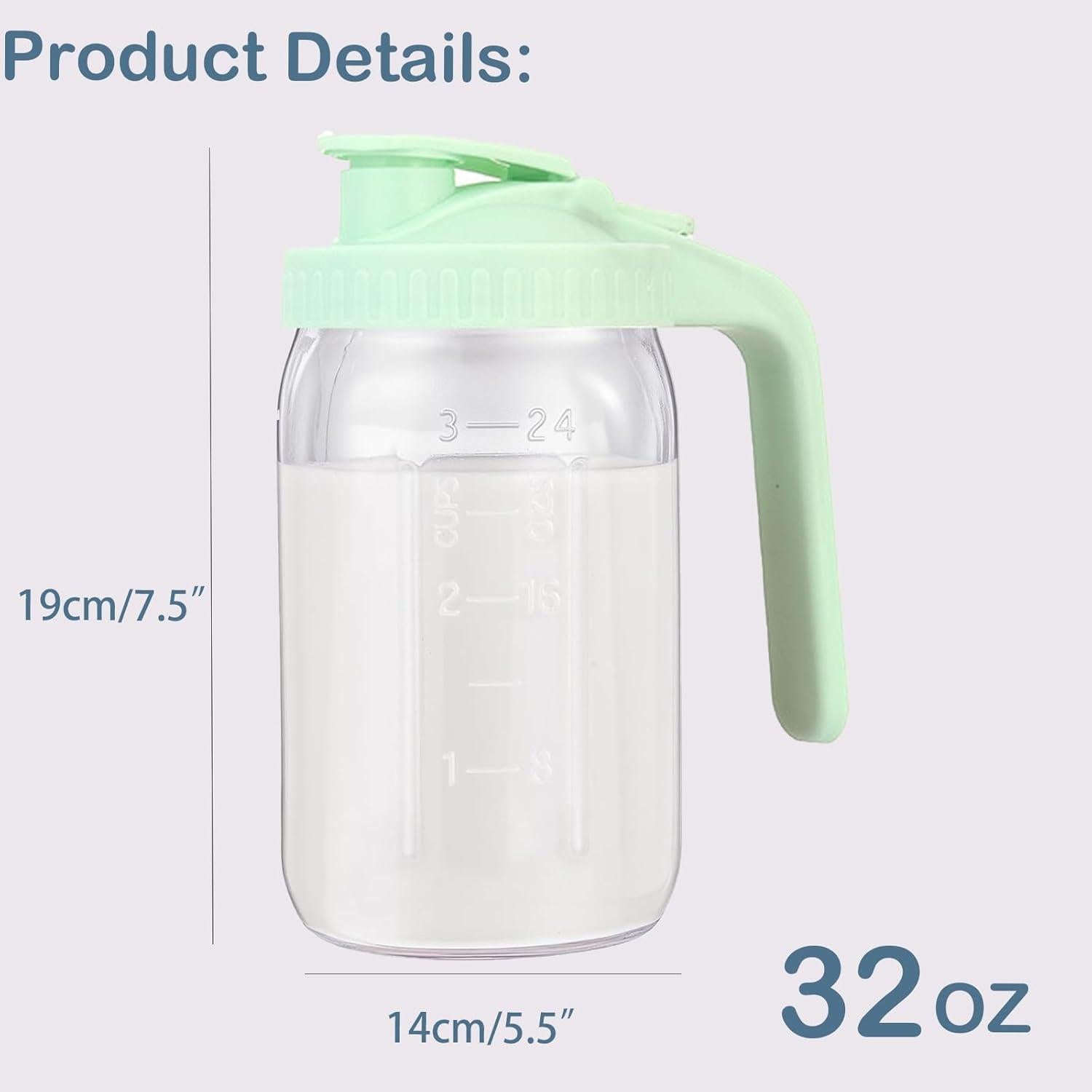 Jarra de Leche Materna de Vidrio 0.95L con Tapa Antifugas