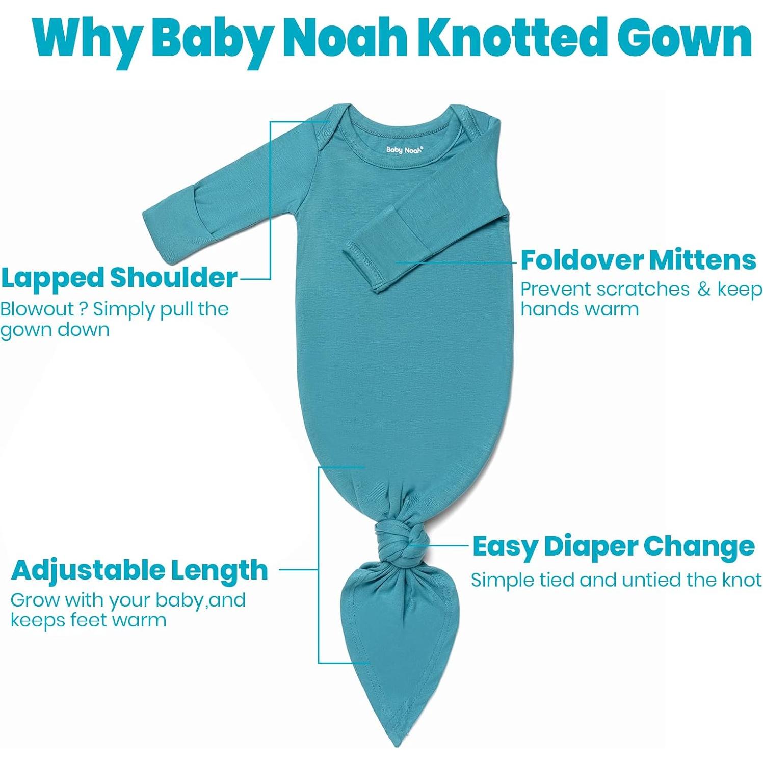 Vestido Anudado para Bebé Baby Noah 0-3 Meses Verde Azulado