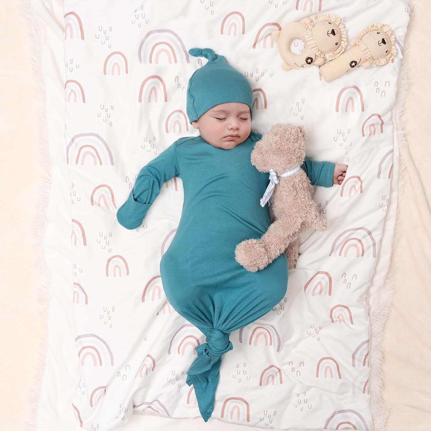 Vestido Anudado para Bebé Baby Noah 0-3 Meses Verde Azulado