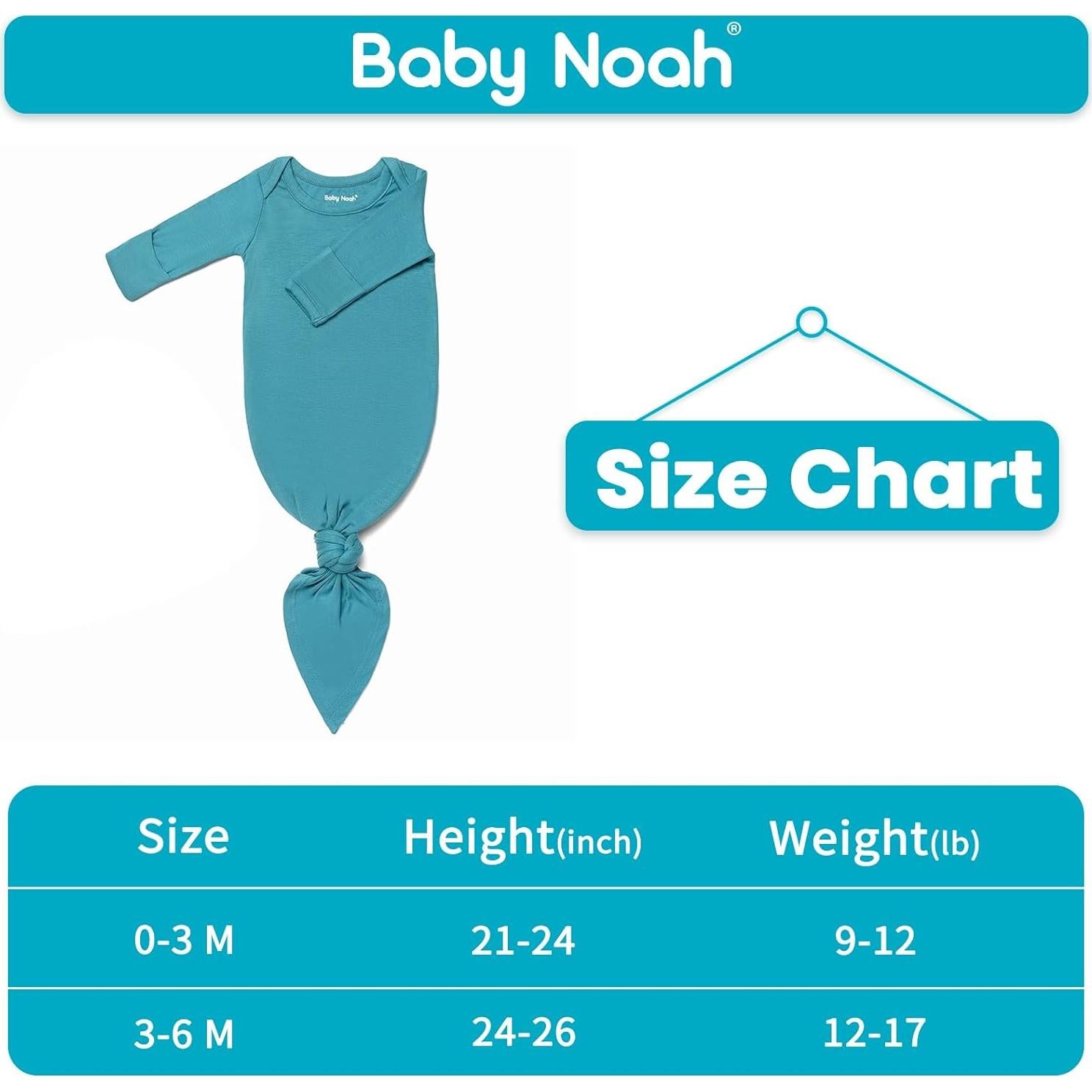 Vestido Anudado para Bebé Baby Noah 0-3 Meses Verde Azulado