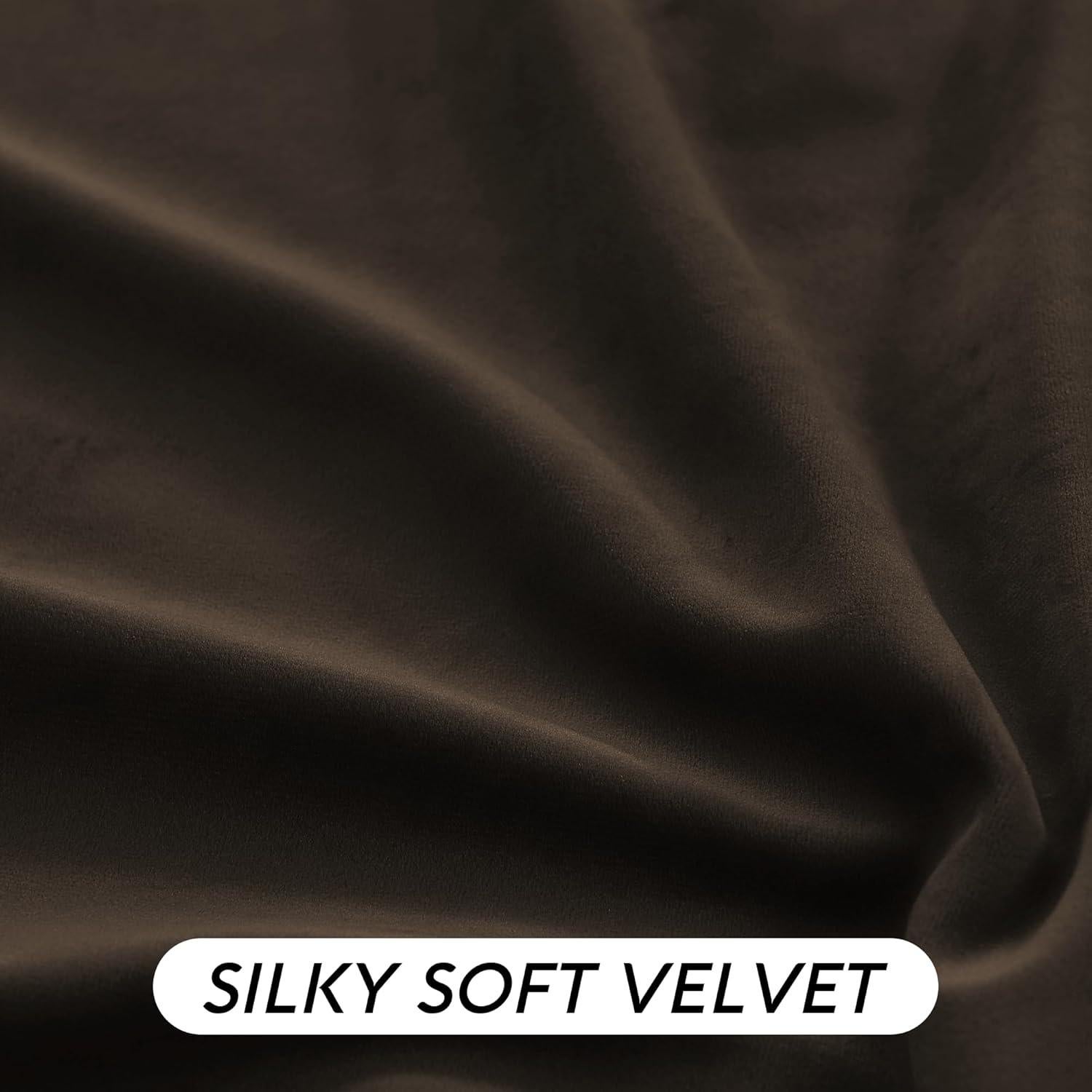 Cortinas de Terciopelo Marrón RYB HOME 107x160 cm Juego de 2