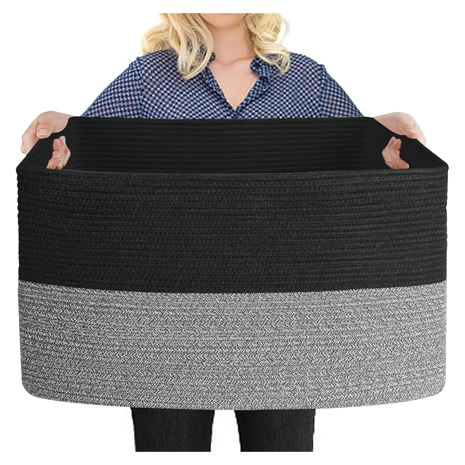 Cesta de Almacenamiento Rectangular MEGASKET 60x40x36 cm Negra