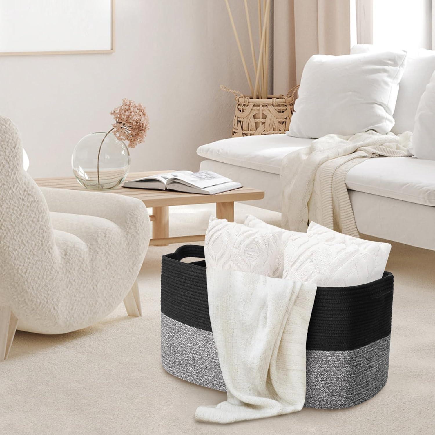 Cesta de Almacenamiento Rectangular MEGASKET 60x40x36 cm Negra