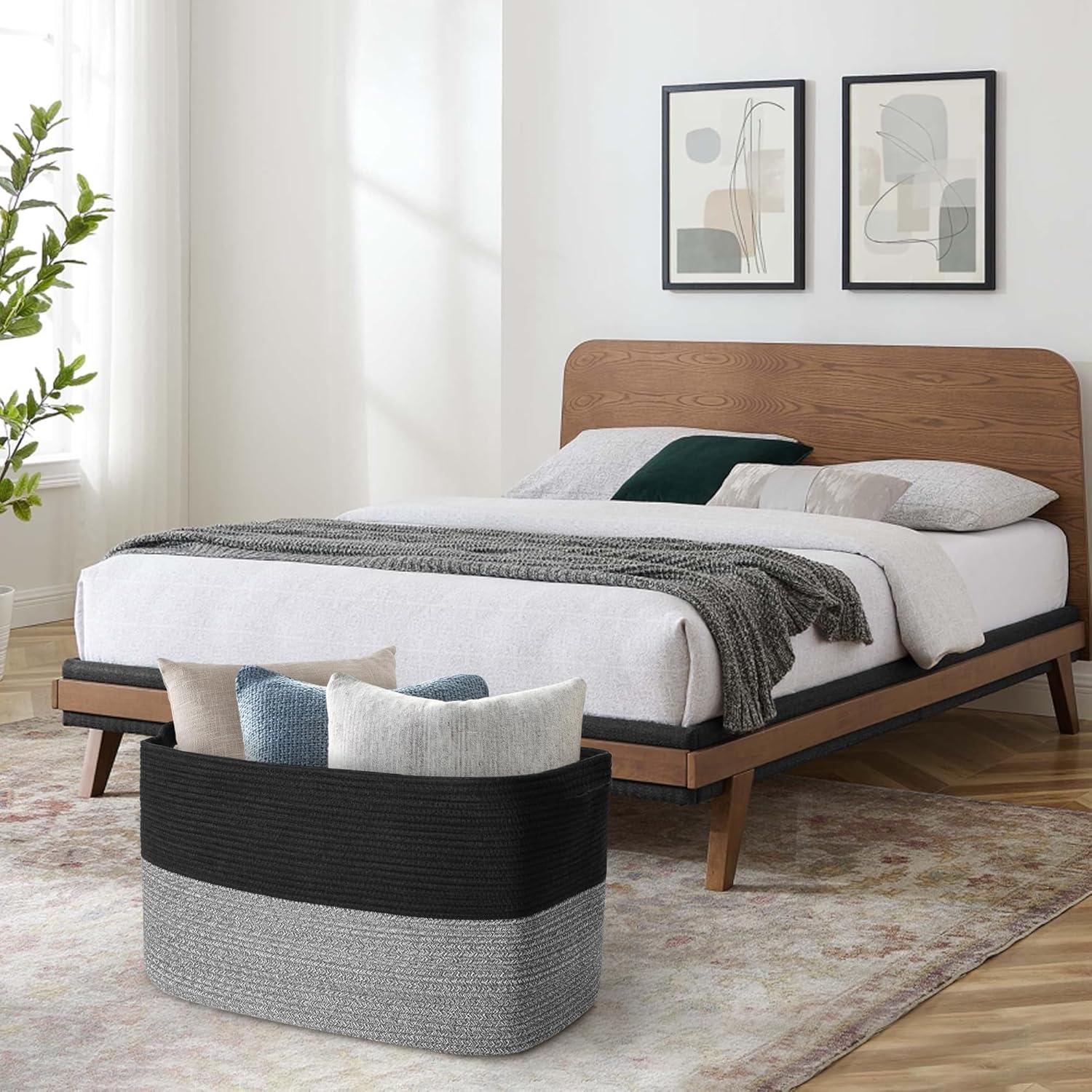 Cesta de Almacenamiento Rectangular MEGASKET 60x40x36 cm Negra