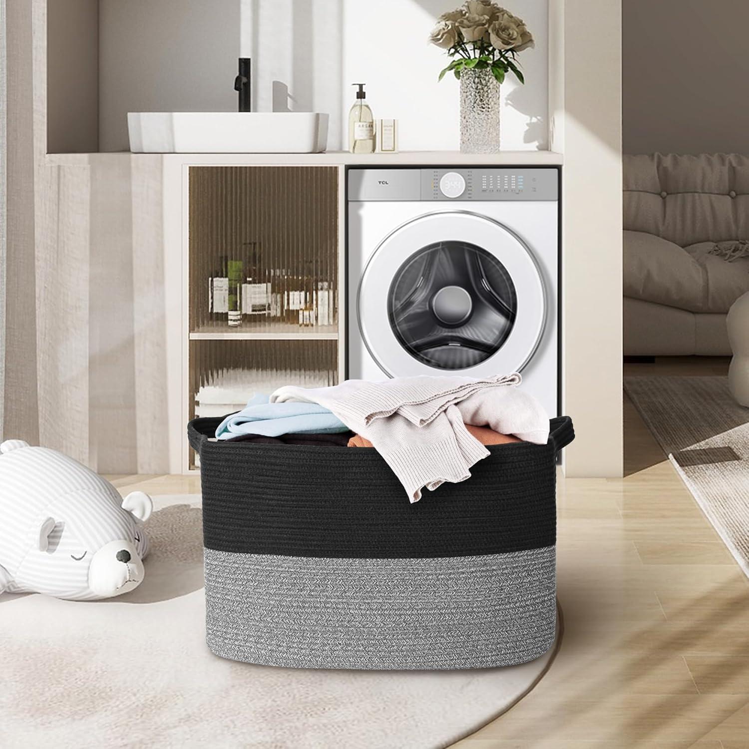 Cesta de Almacenamiento Rectangular MEGASKET 60x40x36 cm Negra