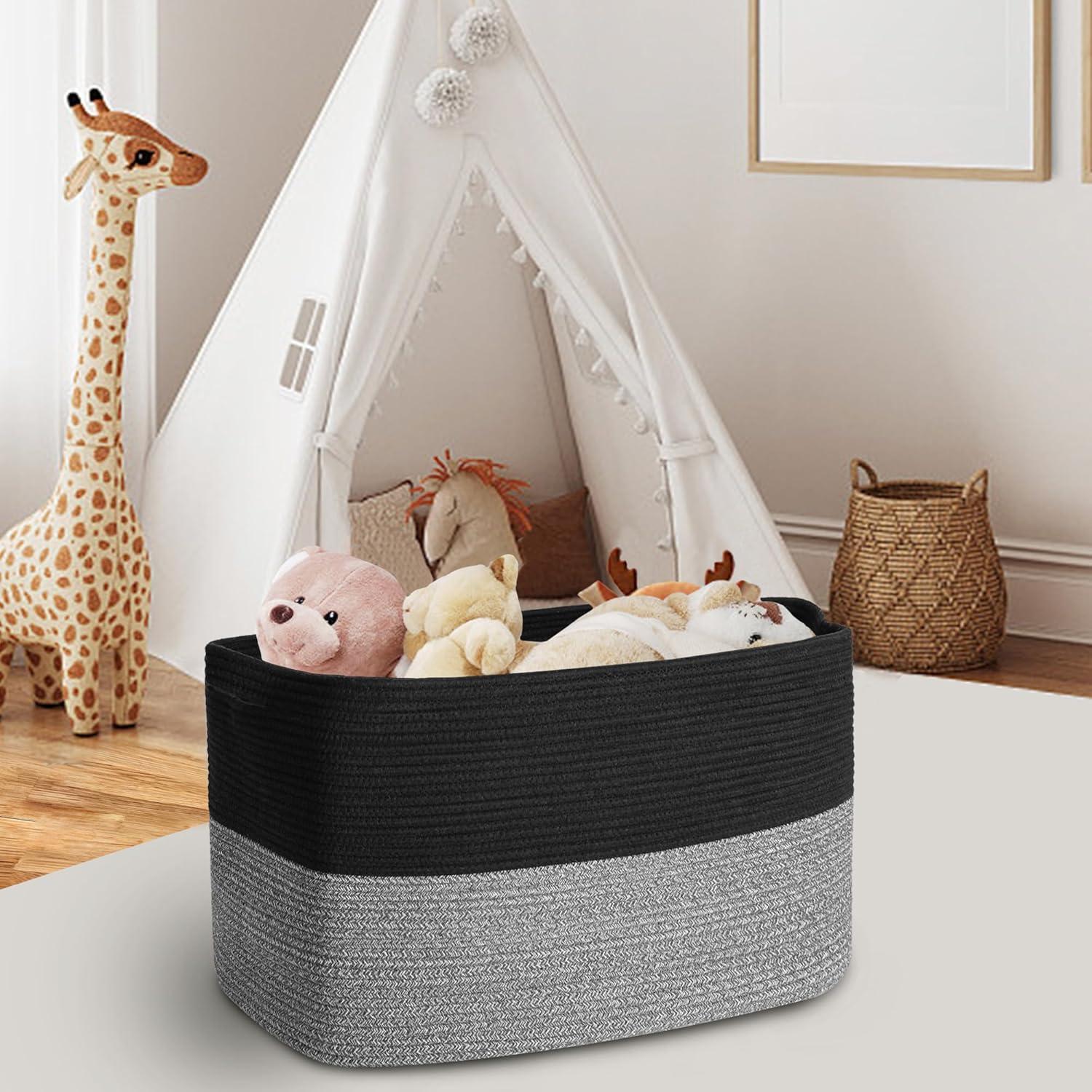 Cesta de Almacenamiento Rectangular MEGASKET 60x40x36 cm Negra