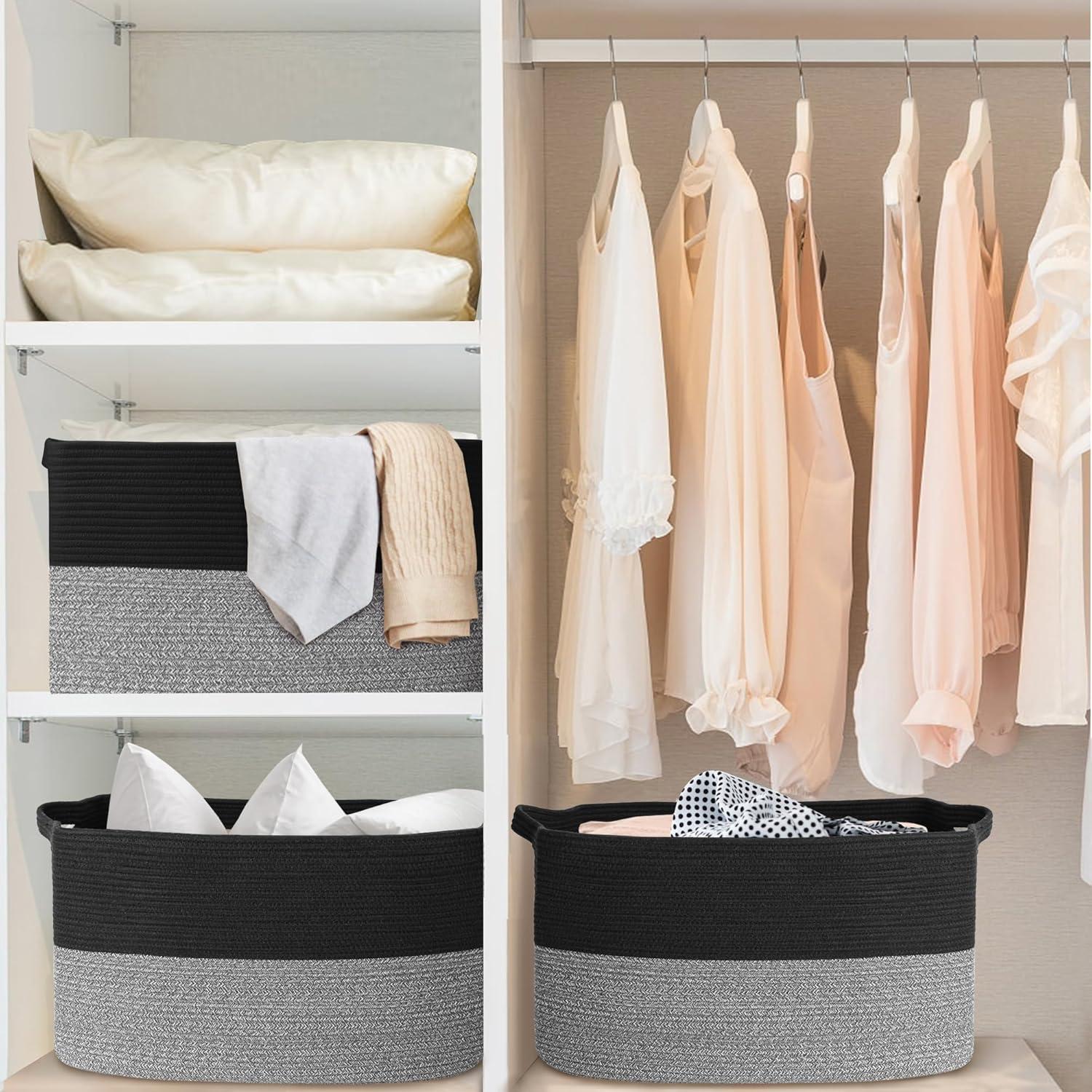 Cesta de Almacenamiento Rectangular MEGASKET 60x40x36 cm Negra