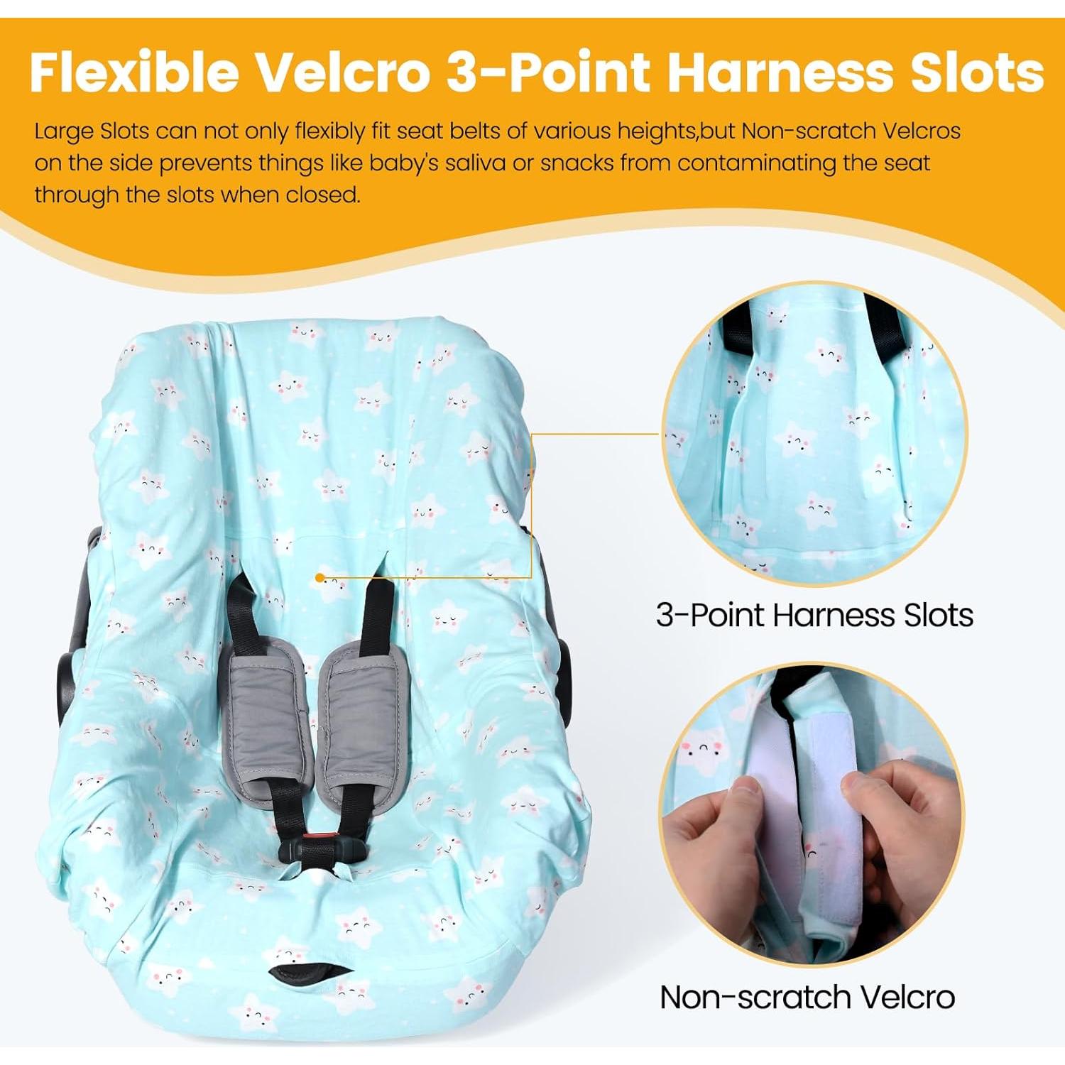 Funda de Asiento de Coche para Bebé Orzbow Algodón Azul