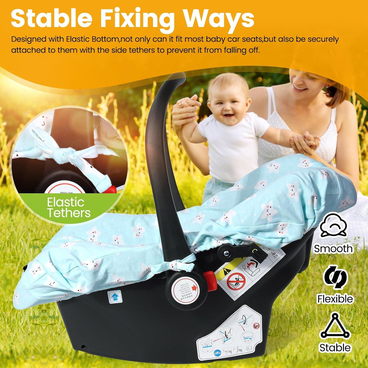 Funda de Asiento de Coche para Bebé Orzbow Algodón Azul