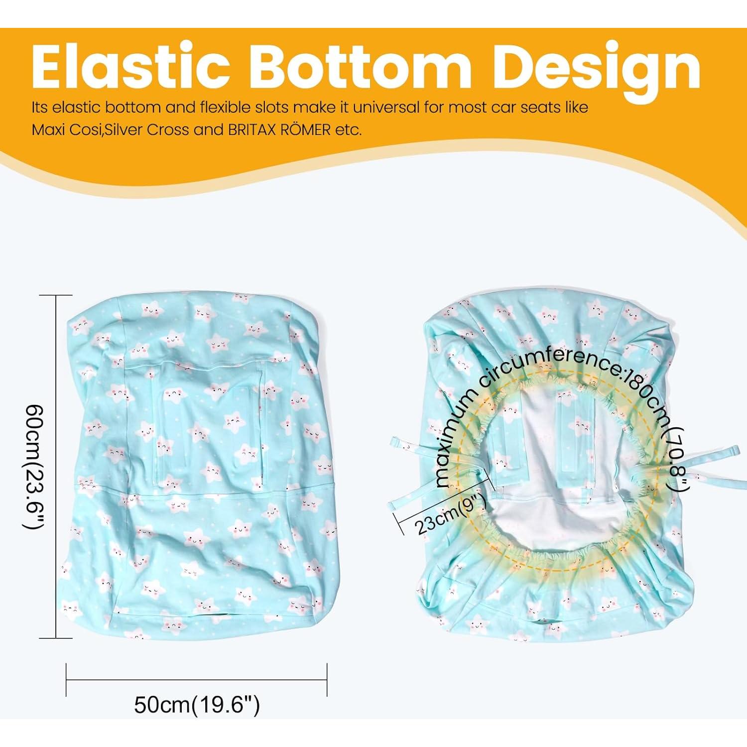 Funda de Asiento de Coche para Bebé Orzbow Algodón Azul