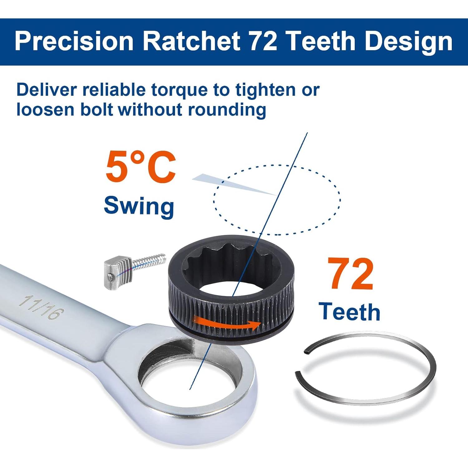 Juego de Llaves de Carraca SORAKO 12 Piezas Acero Vanadio