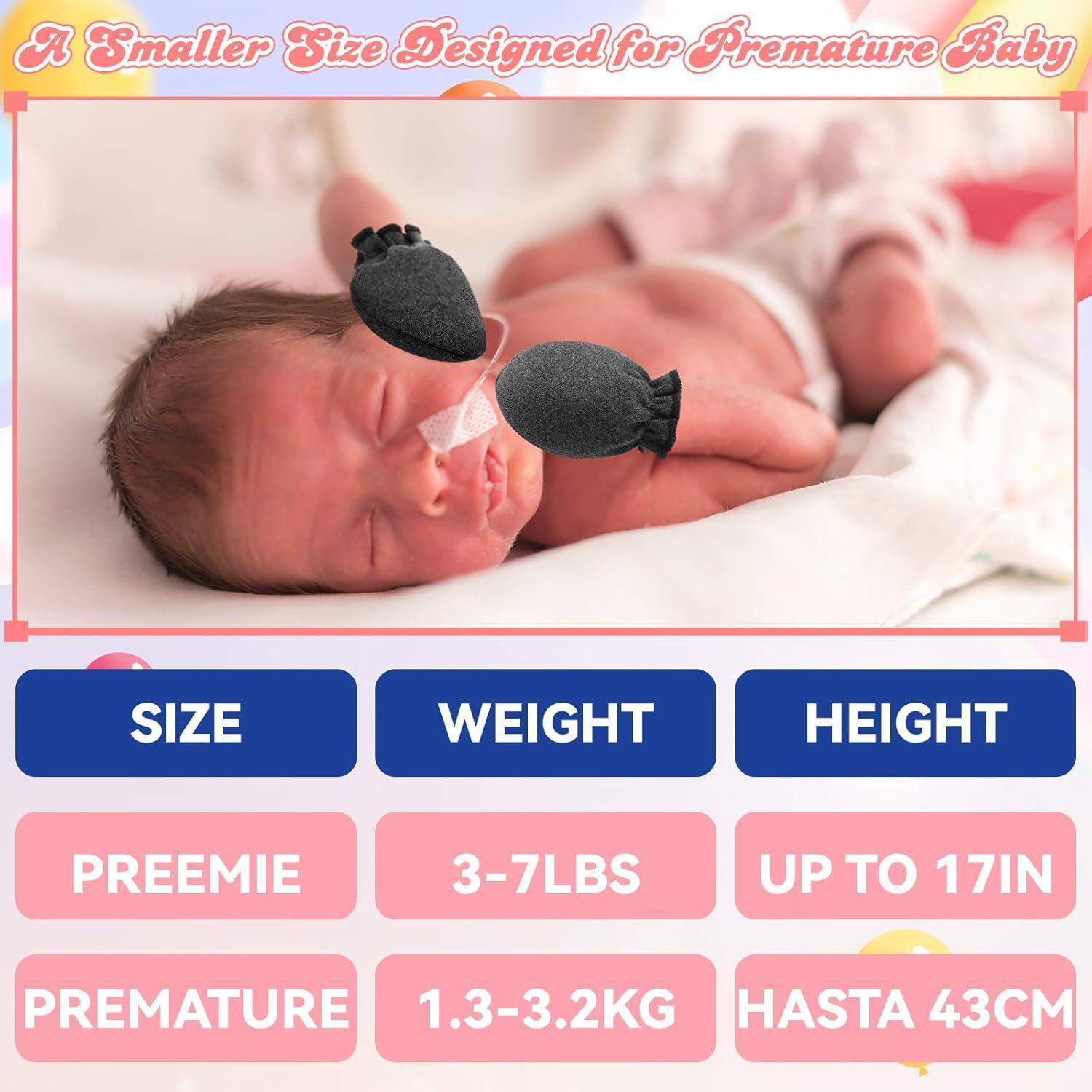 Mitones para Bebés Prematuros Vabean 24 Pares Algodón