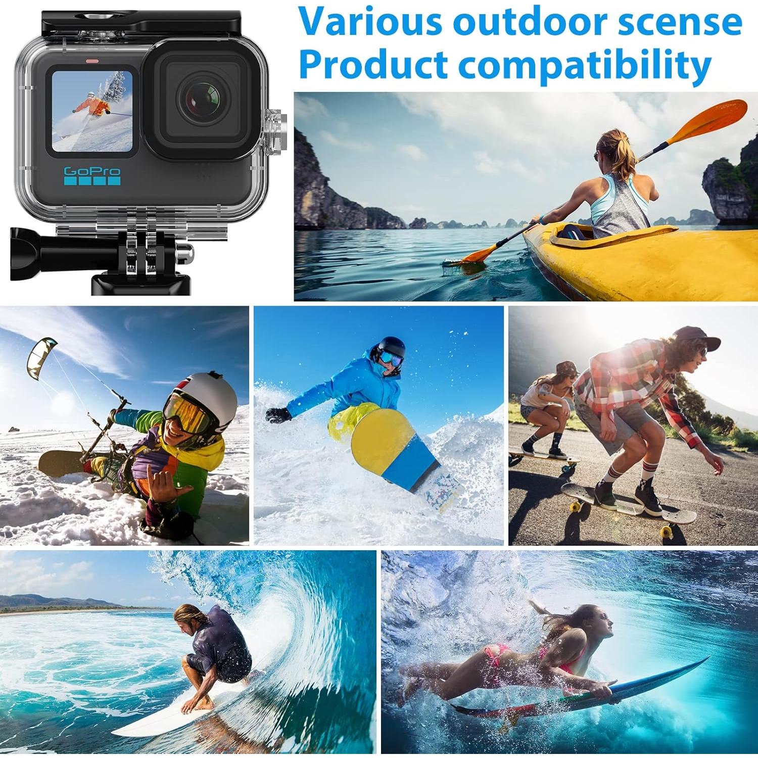 Funda Impermeable HONGDAK para GoPro Hero 9/10/11/12/13 Negra