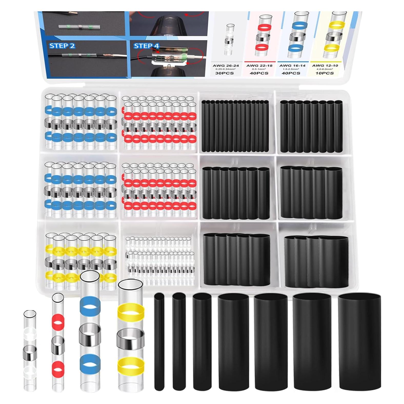 Kit de Conectores de Cable Tanbupu 206PCS Impermeables y Termocontraíbles