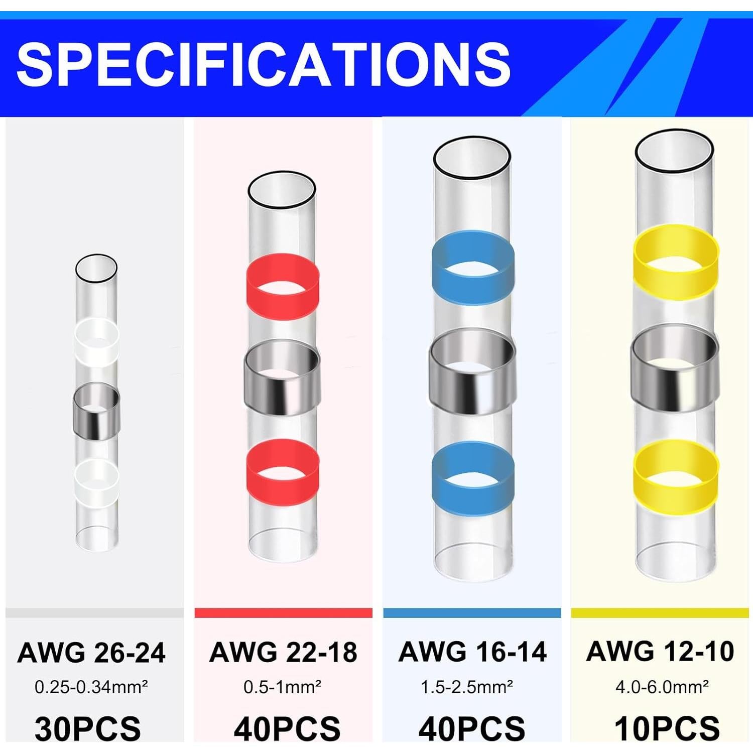 Kit de Conectores de Cable Tanbupu 206PCS Impermeables y Termocontraíbles