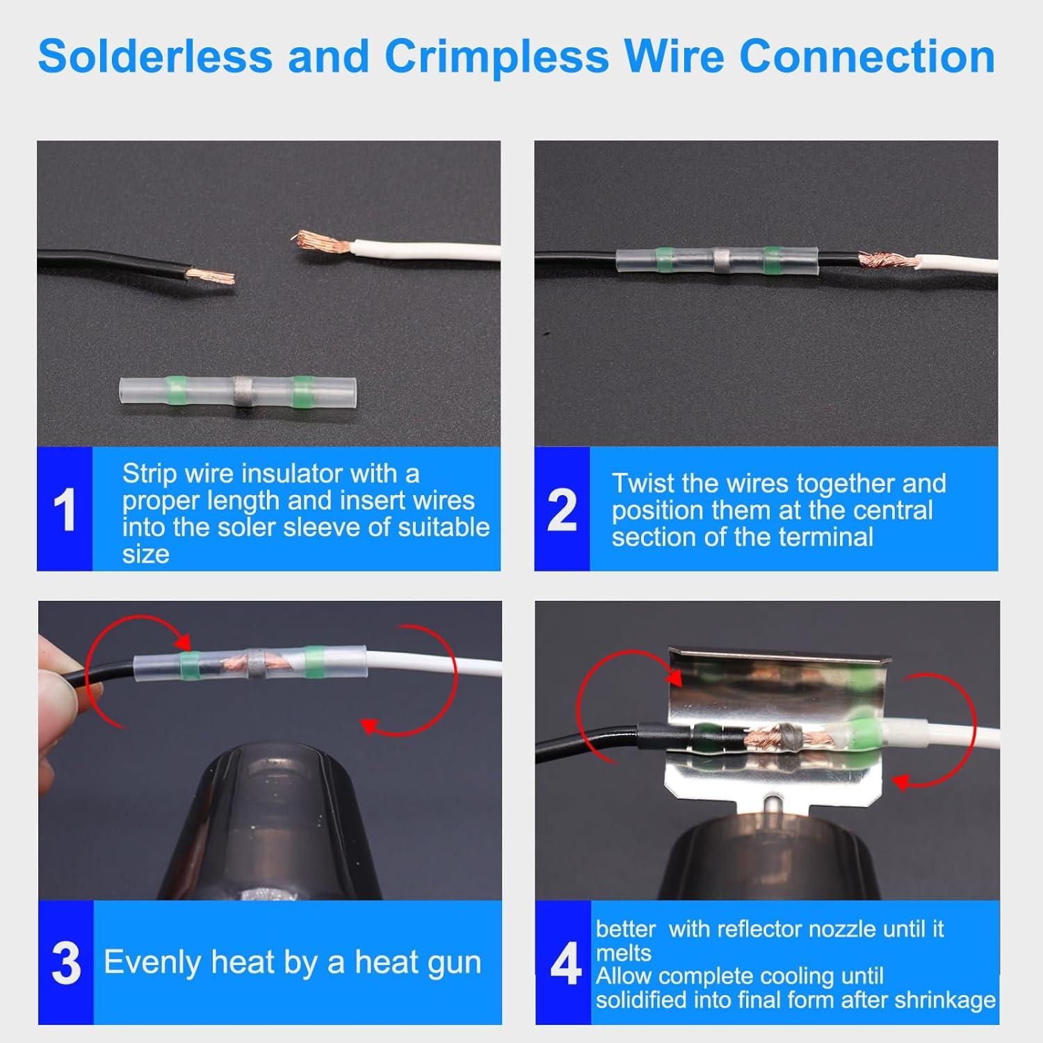 Kit de Conectores de Cable Tanbupu 206PCS Impermeables y Termocontraíbles