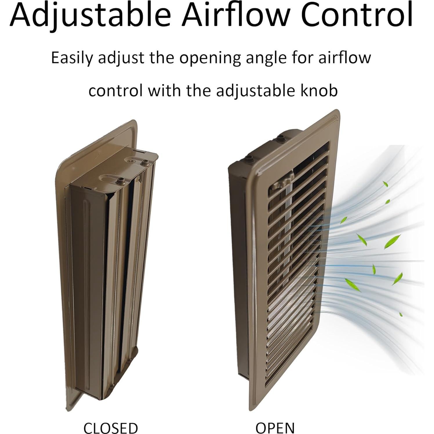 Cubiertas de Ventilación de Piso PDETVEO 254x102mm 2 Pcs Marrón