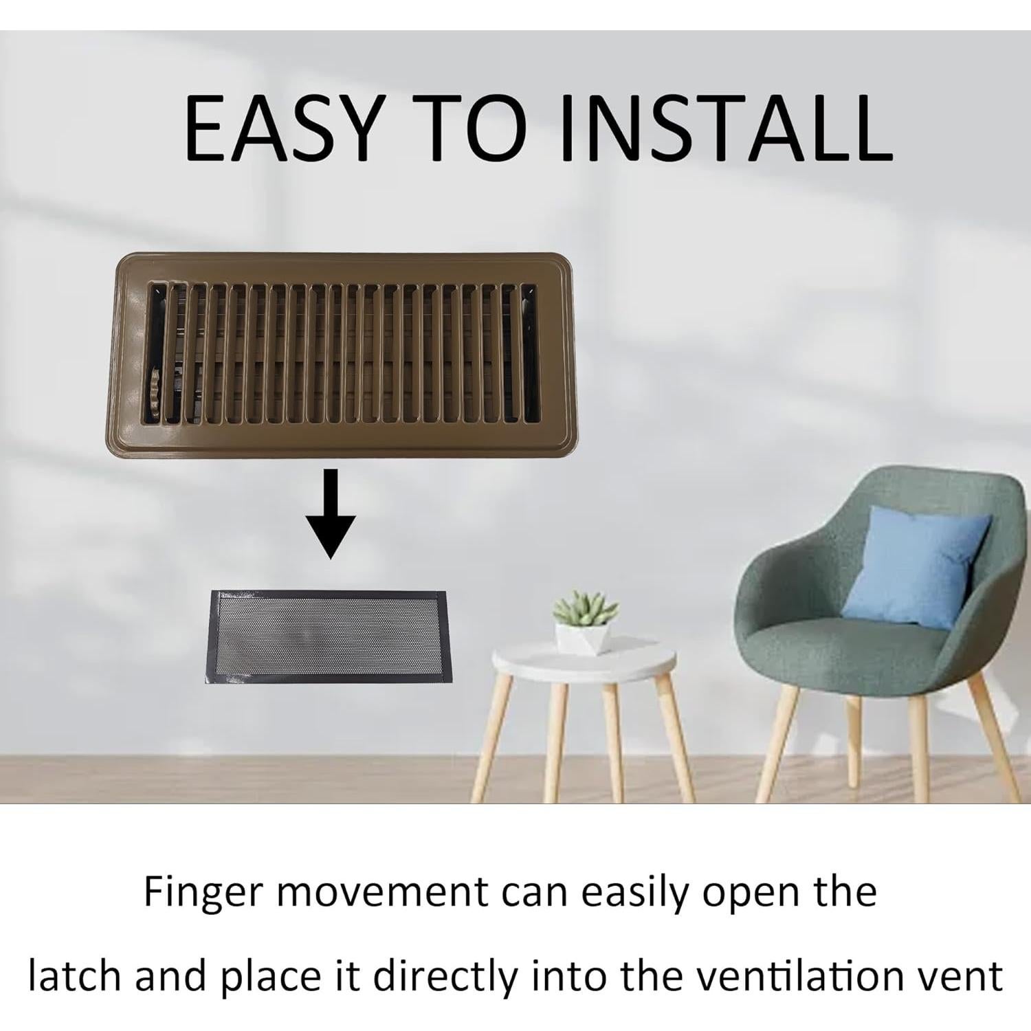 Cubiertas de Ventilación de Piso PDETVEO 254x102mm 2 Pcs Marrón