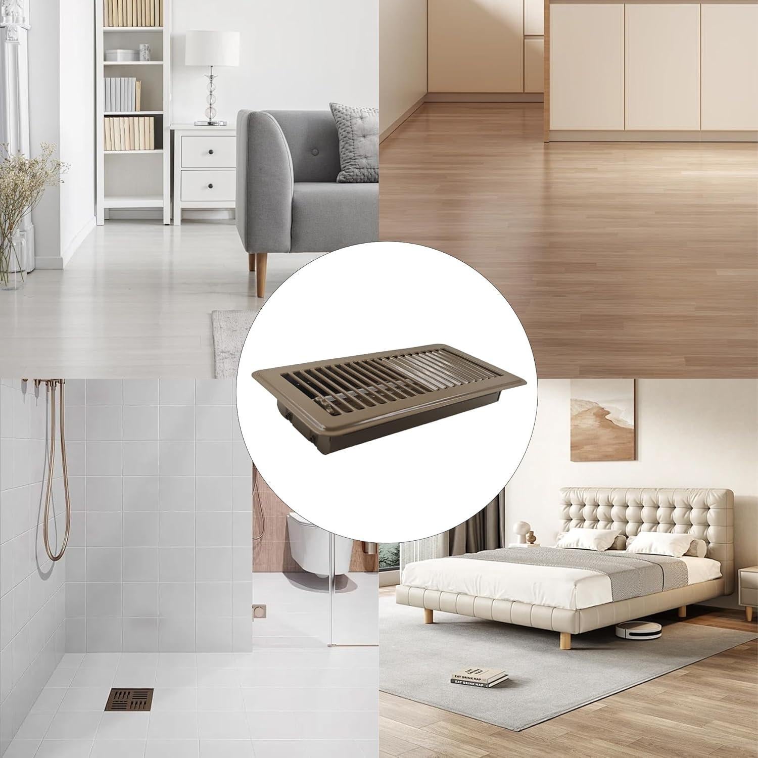 Cubiertas de Ventilación de Piso PDETVEO 254x102mm 2 Pcs Marrón