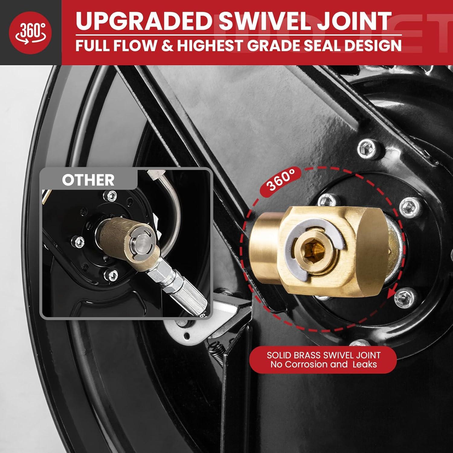 Carrete de Manguera Retráctil WOJET 15 m x 9.5 mm Acero